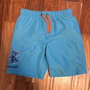 Under Armour Kids Swim Trunks - Aqua and Orange